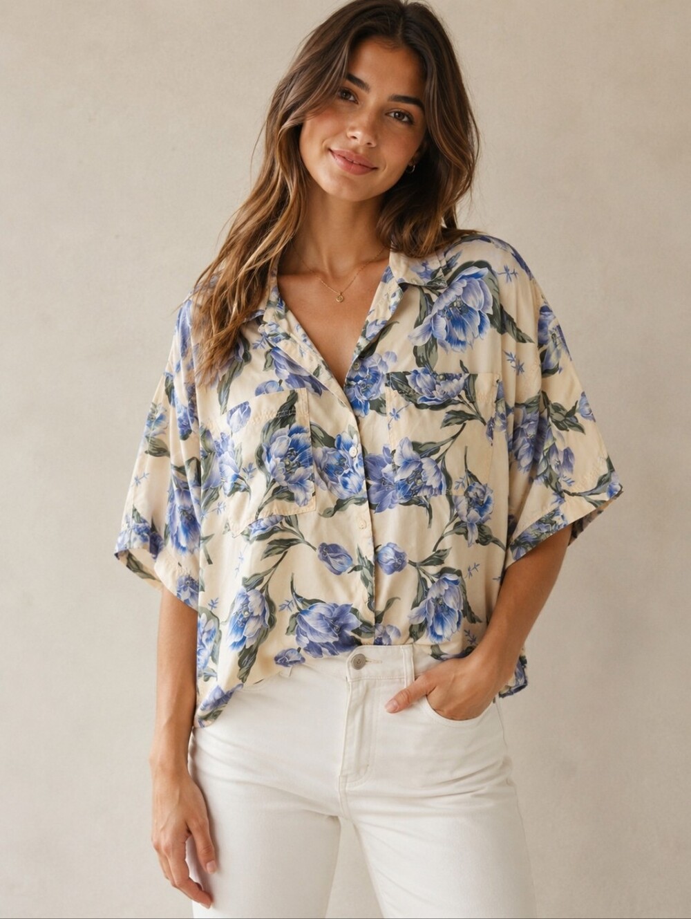 ❤️ GAP VINTAGE 90s FLORAL BUTTON DOWN CAMP SHIRT / TOP, MEDIUM